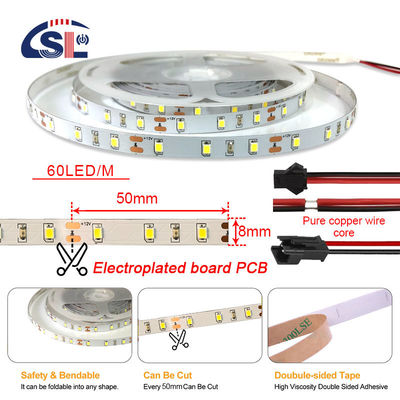 3- DC12V24V 60leds 8mm10mm 3000k 4000k 6500k Electroplate SMD2835 Led Strip Light per la decorazione interna
