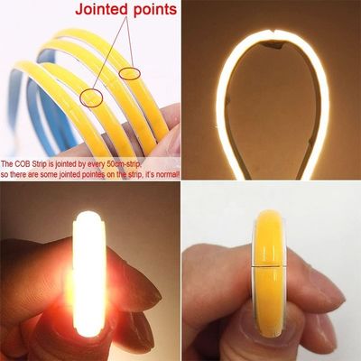 100lm/w DC 12V24V 8mm 320leds Blu Flessibile COB LED Strip Light per armadio Camera da letto Illuminazione della cucina Decorazione