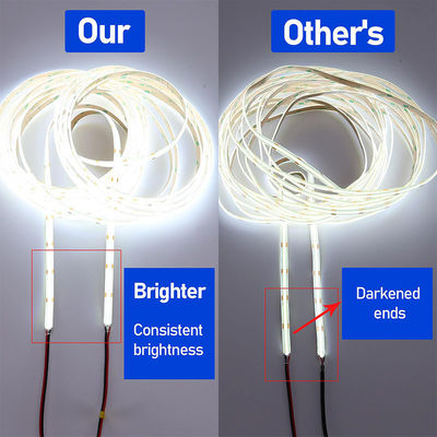 Non impermeabile 12V24V 8mm10mm 480Leds 6500K Bianco CE RoHs Flessibile COB LED Strip Light