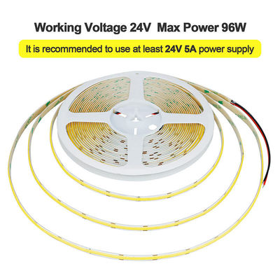 Non impermeabile 12V24V 8mm10mm 480Leds 6500K Bianco CE RoHs Flessibile COB LED Strip Light