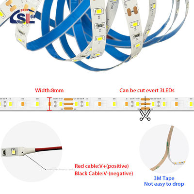 5V 8mm 320LED 4000K IP65 1cm Un taglio elettroplata impermeabile COB Flessibile LED Strip Light