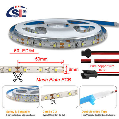 5V 8mm 320LED 3000K 4000K IP65 1cm Un taglio elettroplata impermeabile COB LED flessibile