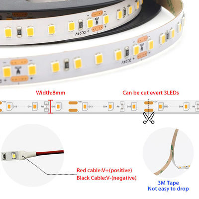 12v24v 8mm 6500K Bianco 120leds Electroplate SMD2835 Led Strip Light con CRI Ra 90