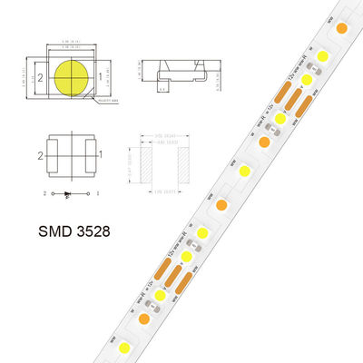 3000K 4000K 5V 8mm 120leds IP65 impermeabile SMD2835 LED Strip Light con rating IP65
