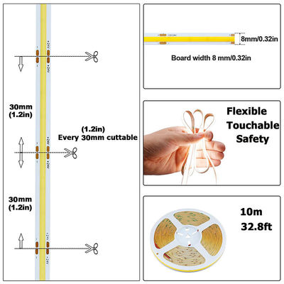 Hotel DC12V24V 8mm10mm 480Leds 3000K4000K6500K Alta luminosità flessibile COB LED Strip Light per cucina soggiorno