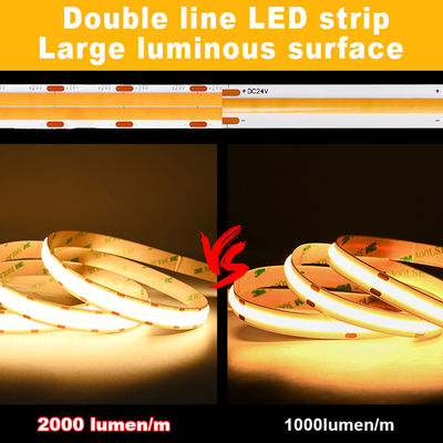 CE RoHs IP44 Ra80 COB LED Strip Light 8mm Larghezza 110V/220V 320Leds 3000K4000K6500K 3