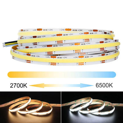 Personalizzazione impermeabile DC12V24V 8mm10mm Larghezza 3000K 6500K CCT COB LED Strip Light