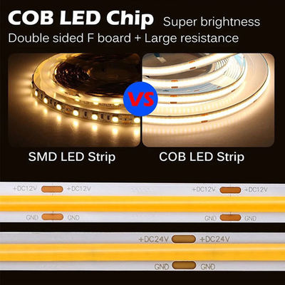 Personalizzazione impermeabile DC12V24V 8mm10mm Larghezza 3000K 6500K CCT COB LED Strip Light