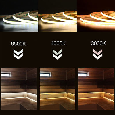 Personalizzazione impermeabile DC12V24V 8mm10mm Larghezza 3000K 6500K CCT COB LED Strip Light