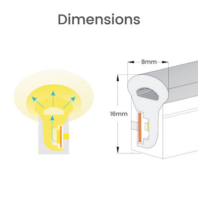 Neon Flex DC 12V IP65 impermeabile 8x16mm 120 LED/M Kit completo 12V per l'energia- funzionamento