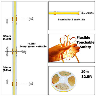 4000K COB Flessibile LED Strip 480Leds 8mm10mm Larghezza per gabinetto camera da letto illuminazione cucina