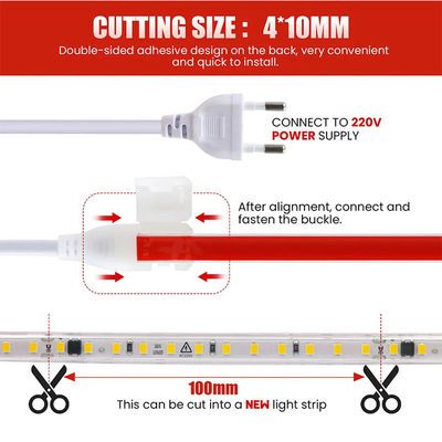 115lm/w 110v220v 8mm 320leds 6500K Bianco CE RoHs Ra80 flessibile Electroplate SMD2835 Led Strip Light