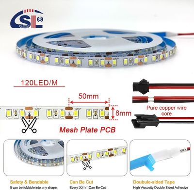 Disegno flessibile 8mm 120leds 4000K Natural Mesh Plate flessibile SMD2835 Led Strip Light