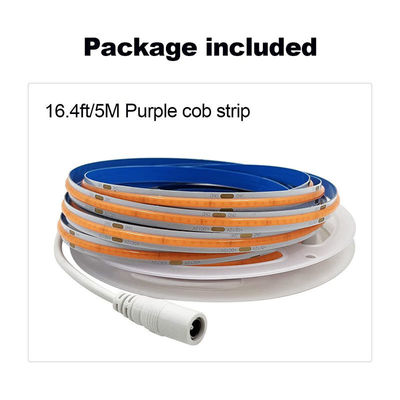 3000K Ra90 Alta densità Flessibile COB LED Strip Light 12V24V 320leds 8mm Larghezza viola
