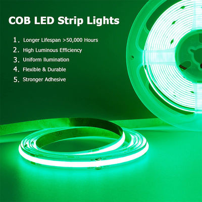 DC12V24V 480LED Ra90 8mm10mm Larghezza Verde Flessibile COB LED Strip Light per l'illuminazione