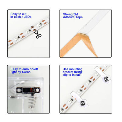 Decorazione interna 3000K/4000K/6500K Flessibile elettroplata SMD2835 LED Strip Light 5V 8mm 120LED