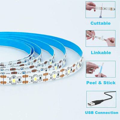 3- 120° Angolo del fascio 5v 120leds 8mm 4000K naturale Una luce una taglio SMD2835 Led Strip Light