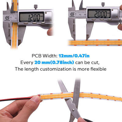 2- DC12V24V 8mm 320Leds 3000K Caldo COB Led Strip Light per armadio camera da letto illuminazione della cucina decorazione