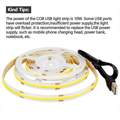 Hotel 5V 8mm 320leds 4000K naturale 1cm un taglio IP65 impermeabile elettroplata flessibile COB Led Strip Light