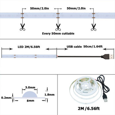 320leds 8mm Blu flessibile COB LED Strip Light per decorazioni interne ed esterne -20 60C