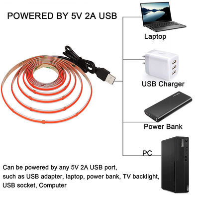12V Dimmable Red COB LED Strip Light per decorazioni interne ed esterne 8mm 320 LED