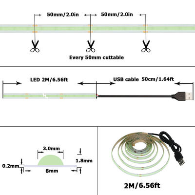 12v24v 8mm 320leds Ice-Blue flessibile COB Led Strip Light per l'illuminazione e la progettazione di circuiti