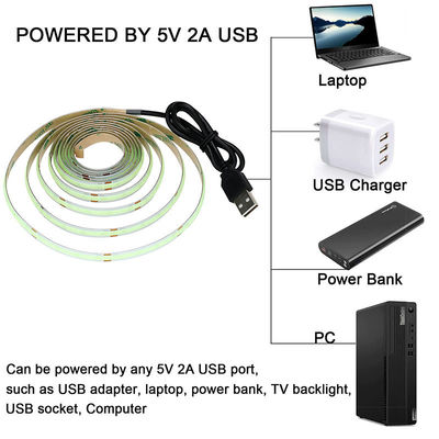 12v24v 8mm 320leds Ice-Blue flessibile COB Led Strip Light per l'illuminazione e la progettazione di circuiti