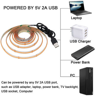 12v24v Wifi Control Mode 8mm 320leds viola Alta luminosità COB LED Strip Light 0.06kg