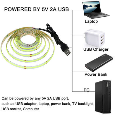 Green COB LED Strip Light 8mm 320leds 12v24v per esterno e interno