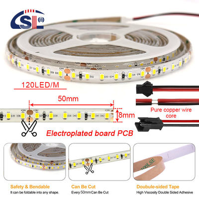 3- Acque resistenti colla PU piena colorata 120LEDS IP65 SMD2835 LED Strip 12/24V 8mm PCB