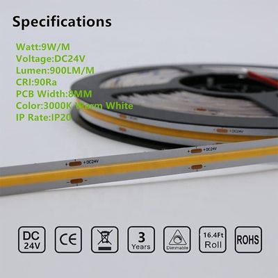 10W/m o Walt personalizzabile per metro COB LED Strip Light per cucina e soggiorno