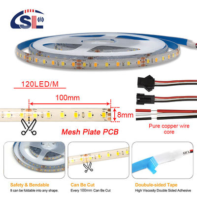 Corde di luce con indice di riproduzione del colore Ra 80 5M/R DC12V 8MM 120 perline 10W/M 6500k