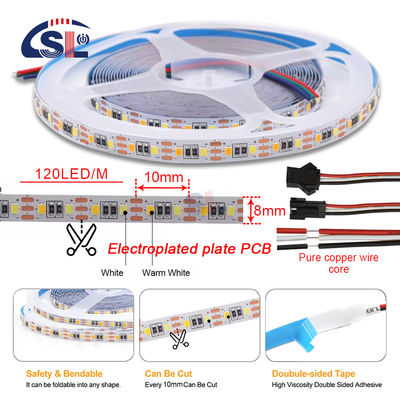 Temperatura del colore regolabile LED Strip Light 120 LED/m Doppio colore 8MM Non impermeabile