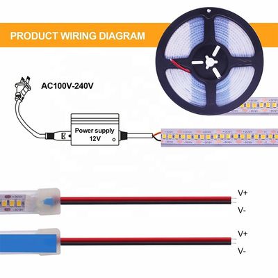 IP67 impermeabile 12V 24V LED Strip Bianco Caldo Bianco 2835 120LED/m per ornamenti da giardino all'aperto