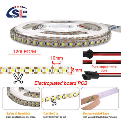 2200 lm Alta luminosità 2835 120led/m LED Strip 8mm Larghezza 12V 24V Single Cut Light Strip