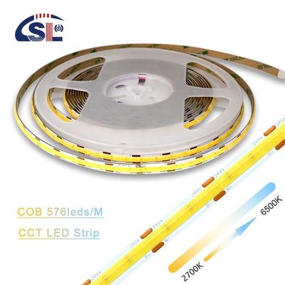 Flessibile nastro 576 LED/m 12V 24V DC 2 Wire CCT COB Strip Light per progetti di illuminazione
