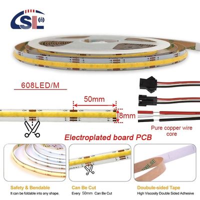 Flessibile nastro 576 LED/m 12V 24V DC 2 Wire CCT COB Strip Light per progetti di illuminazione