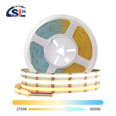 12v24v 8mm 608leds 3000K 4000K 6500K CCT Electroplate doppio colore COB LED Strip Light
