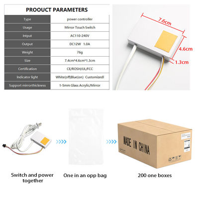 12V 1A 12W Bagno Specchi intelligenti Un sensore tattile a colori con facile installazione