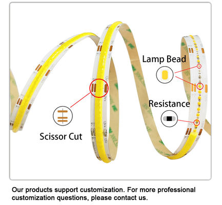 Electroplate COB 24v COB 608Ds 8mm Ra 85 LED Light Strip 3000K-6500K Ideale per uso residenziale