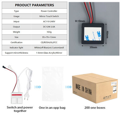 Bagno personalizzato Smart Mirror LED Dimmer Touch Sensor Switch 12V 60W Un pulsante