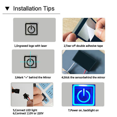 Bagno personalizzato Smart Mirror LED Dimmer Touch Sensor Switch 12V 60W Un pulsante