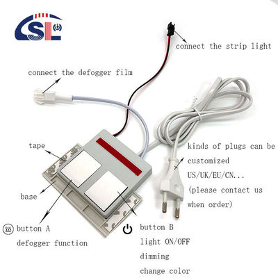 12V sorgente luminosa a LED interruttore integrato specchio del bagno 1N1NC combinazione 1A corrente massima