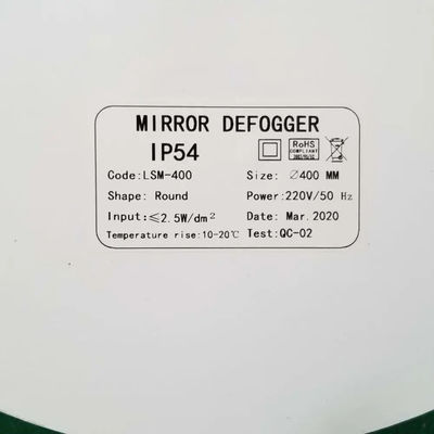 Film di riscaldamento in PET anti-nebbia per specchi d'albergo con dimensioni rotonde regolabili e potenza di uscita di 12w