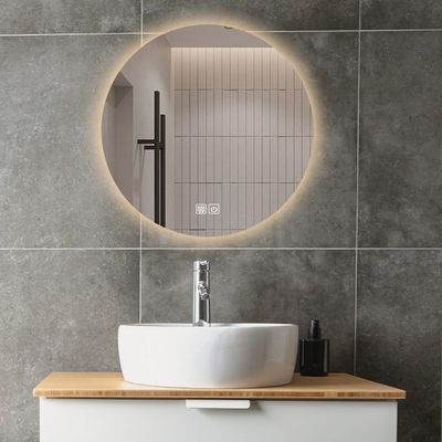 Specchio da bagno a LED a grande sensore con touch screen e design privo di nebbia