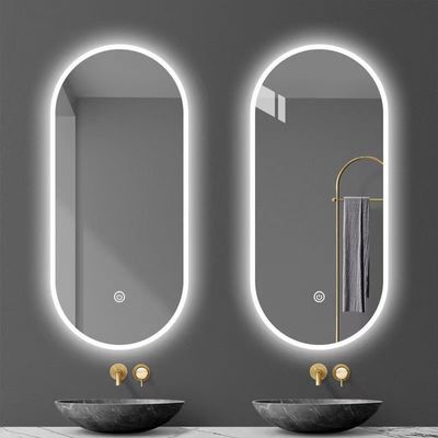 Lenti d'argento Controllo tattile a LED Specchio per bagno a domicilio