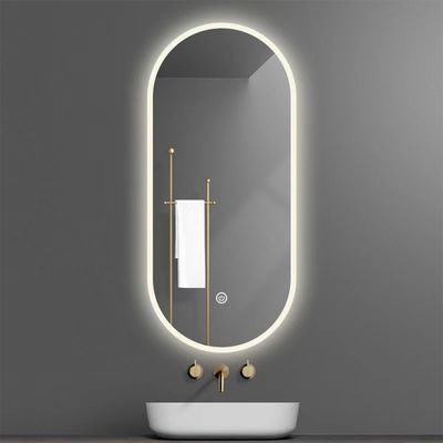 Lenti d'argento Controllo tattile a LED Specchio per bagno a domicilio