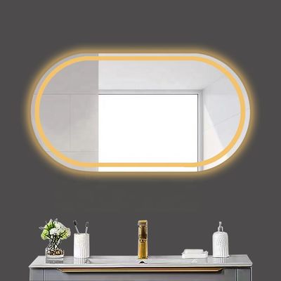 Smart LED bagno Vanity Mirror con bagno ovale WC e luci luminose in argento