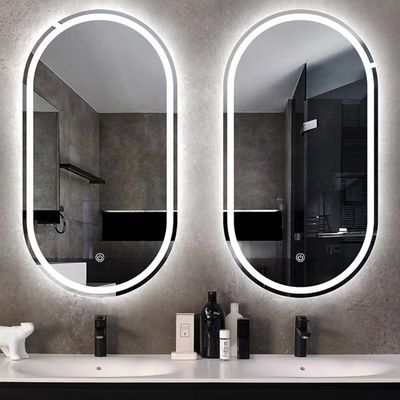 Smart LED bagno Vanity Mirror con bagno ovale WC e luci luminose in argento