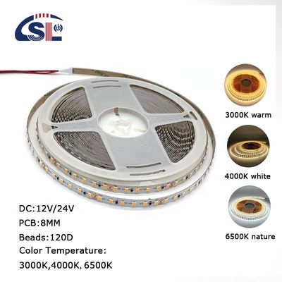 DC12V SMD2835 Electroplate PCB 120Ds 5mm Ra 80 LED Light Strip per uso residenziale